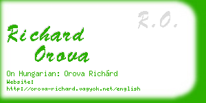 richard orova business card
